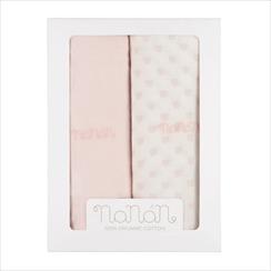 SET 2 PZ MUSSOLA DI GARZA 120X120CM ROSA