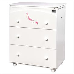 BAGNETTO 3CASS MARLIN BIANCO DEC BALENA ROSA PICCI